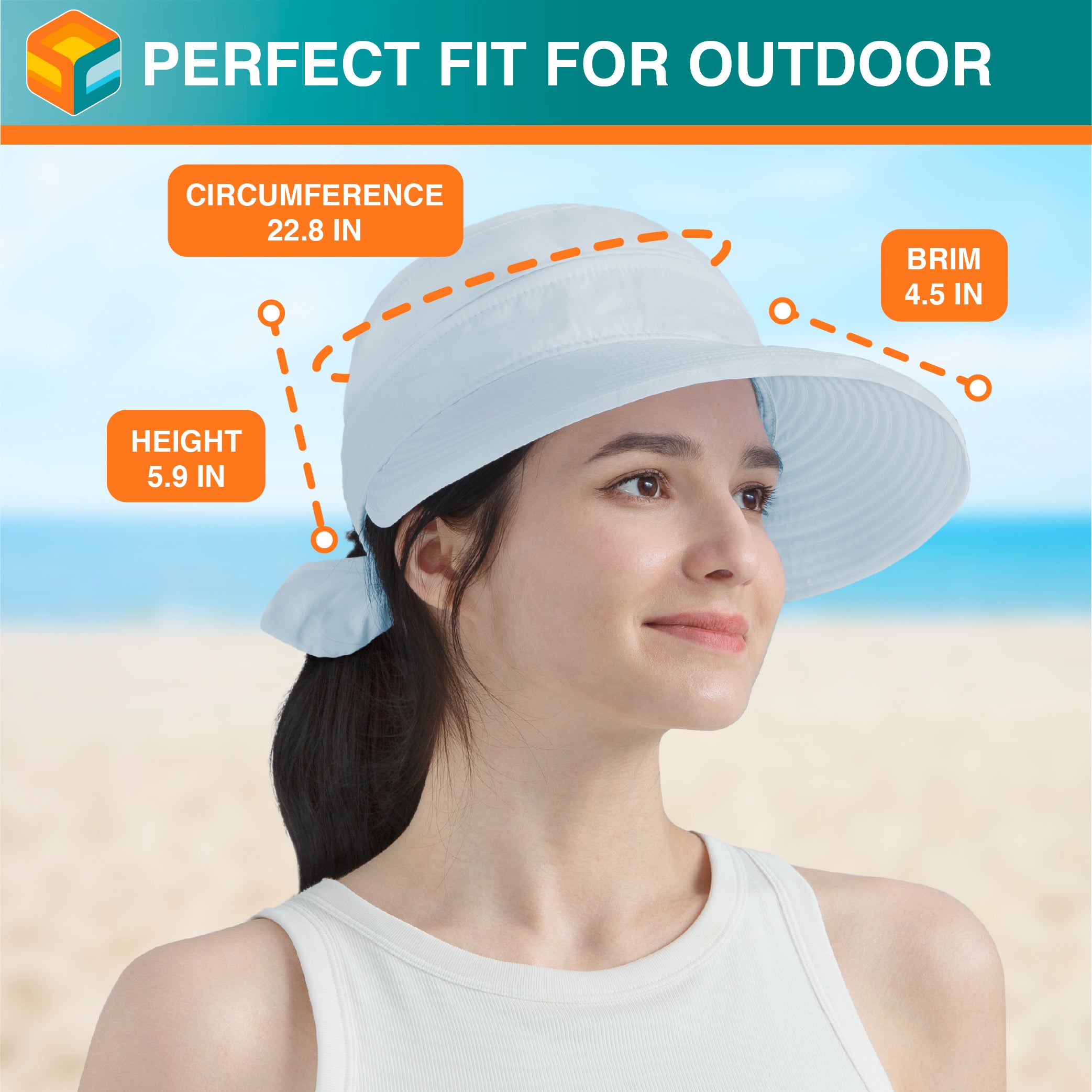 Womens Convertible Zip Off Sun Visor Hat