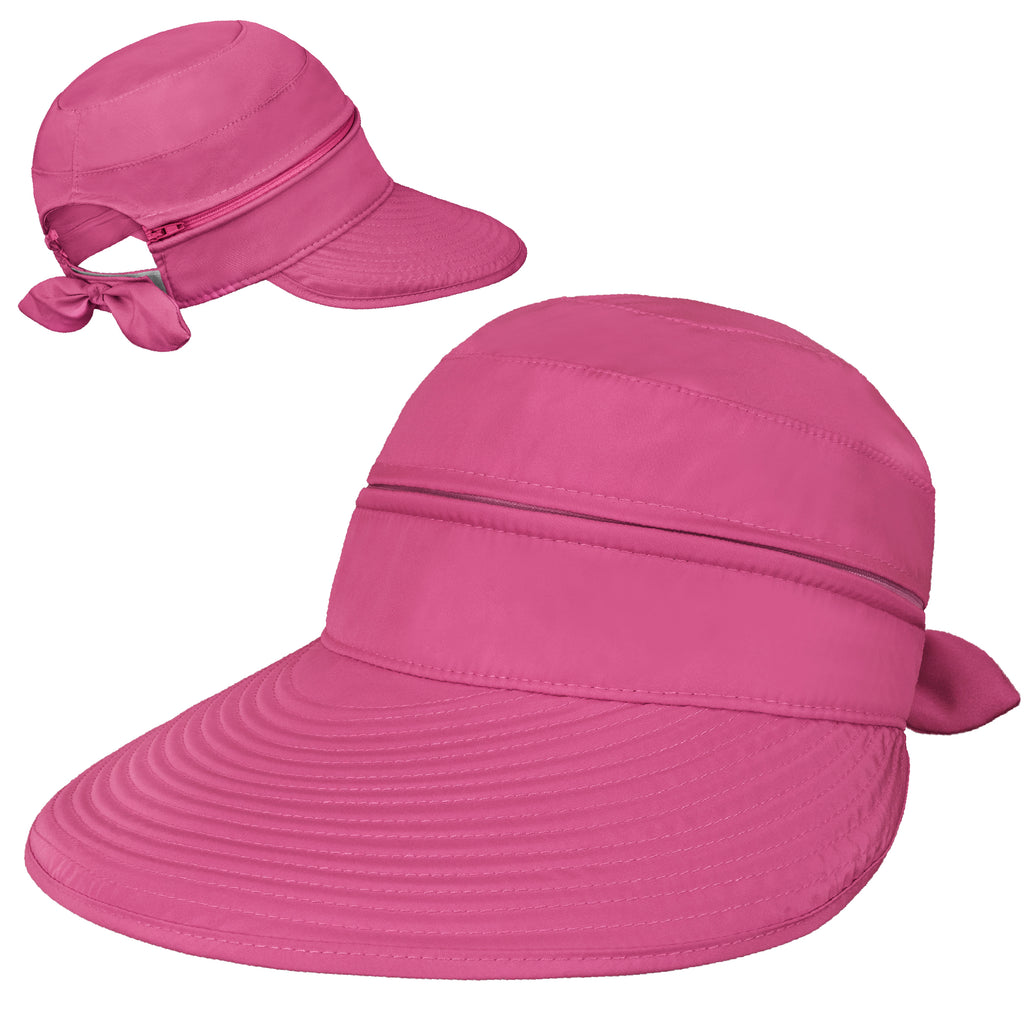 Womens Convertible Zip Off Sun Visor Hat