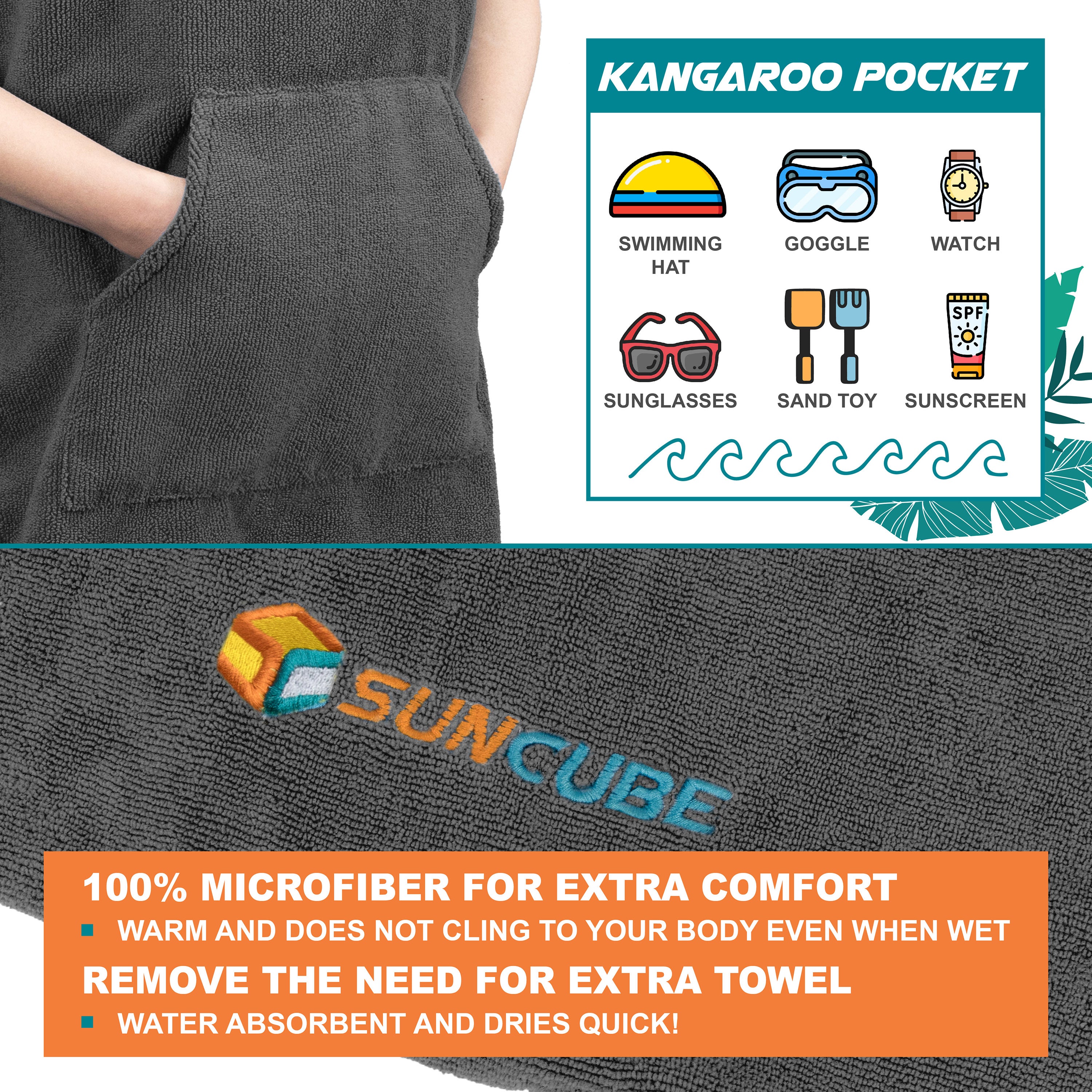 Surf Poncho Changing Robe with Hood - Kids / Teen