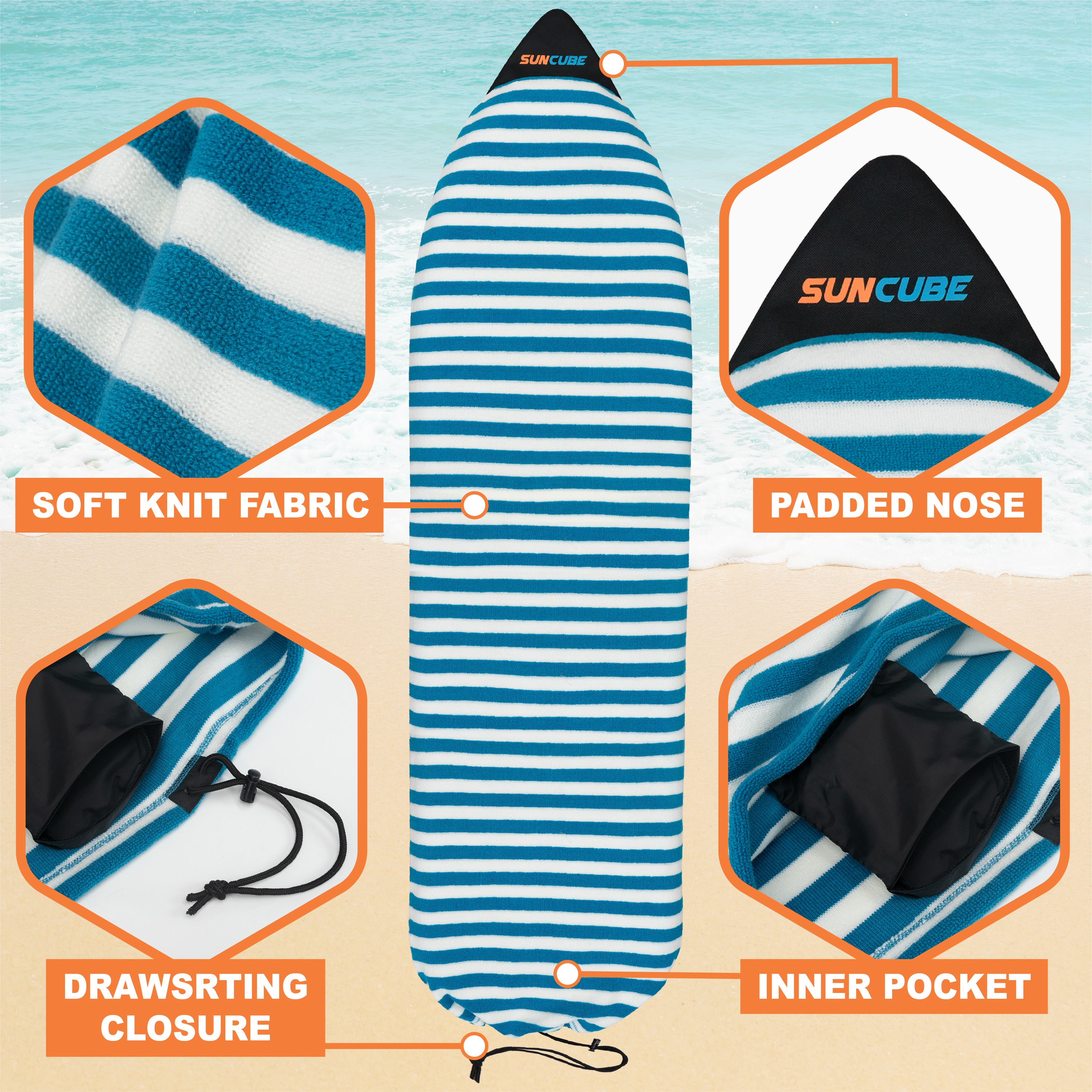 Surfboard Sock Cover Bag - Stretchy Protection