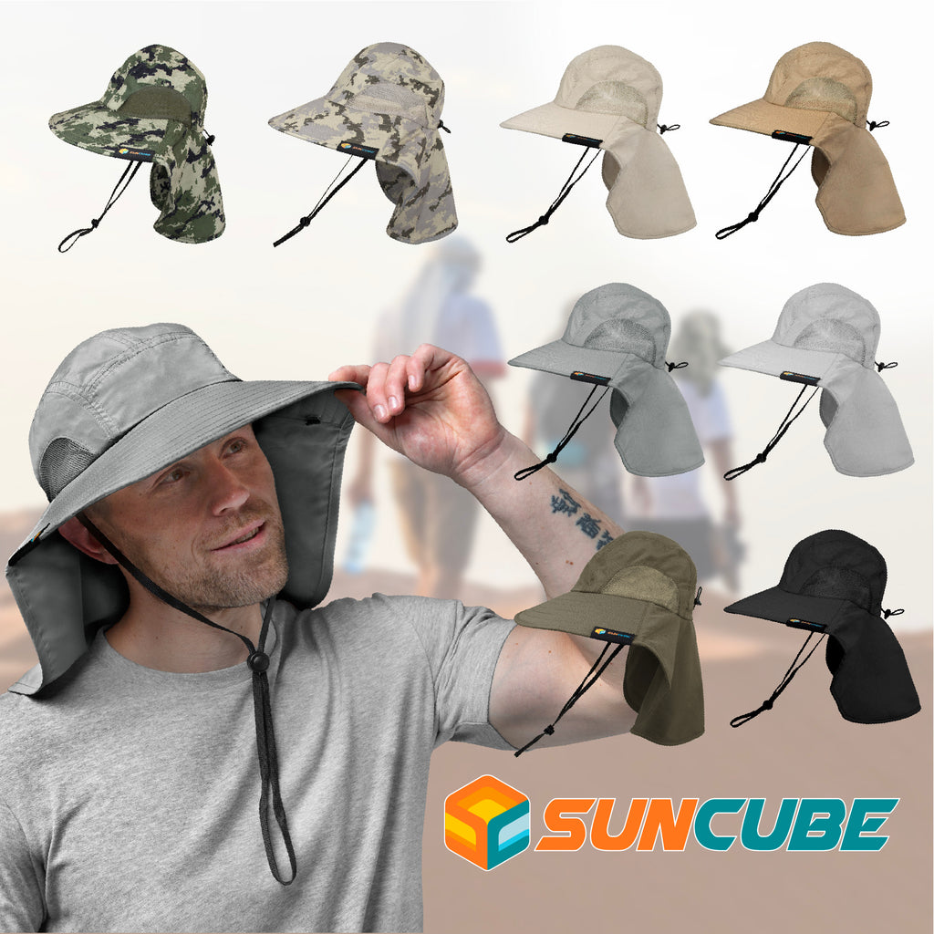 Unisex Wide Brim Sun Hat with Neck Cover