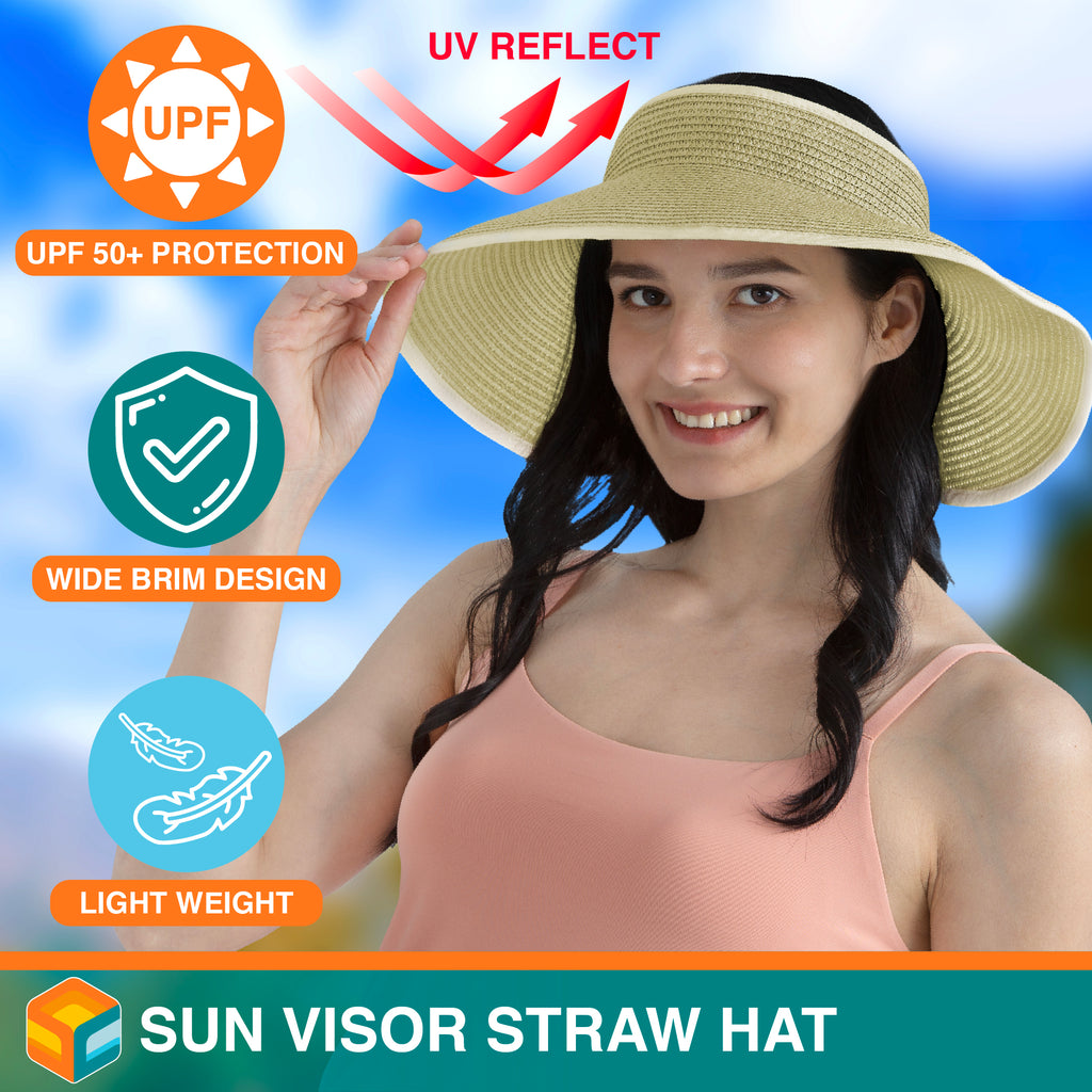 Women Wide Brim Sun Visor Hat
