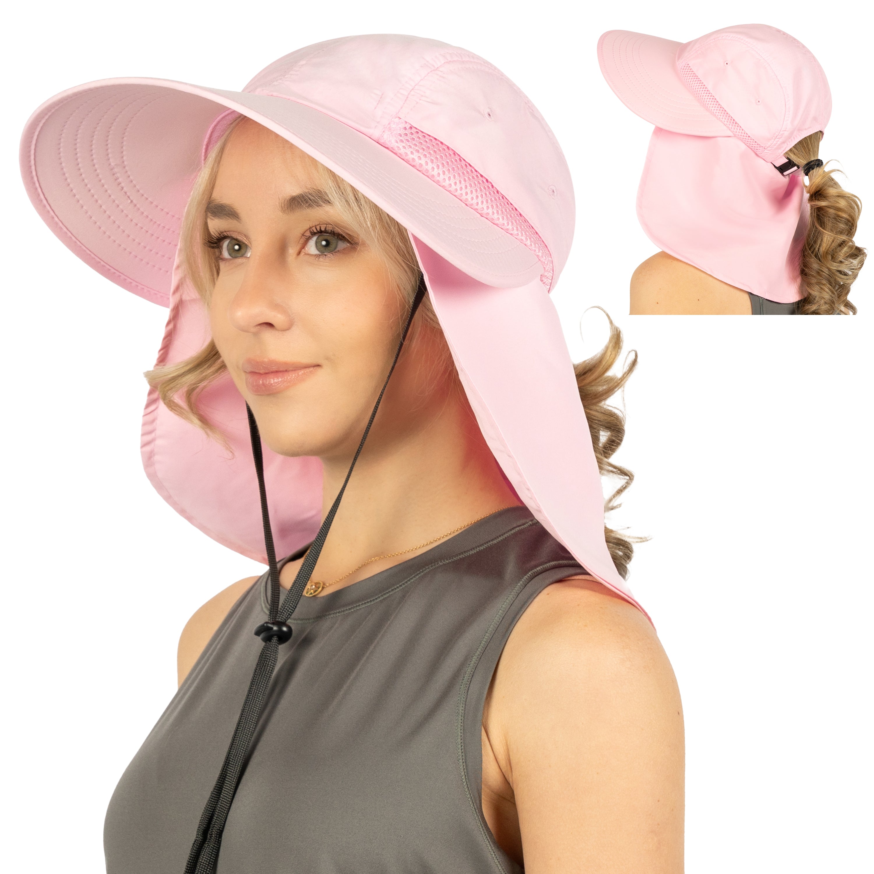 Womens Sun Hat with Neck Flap