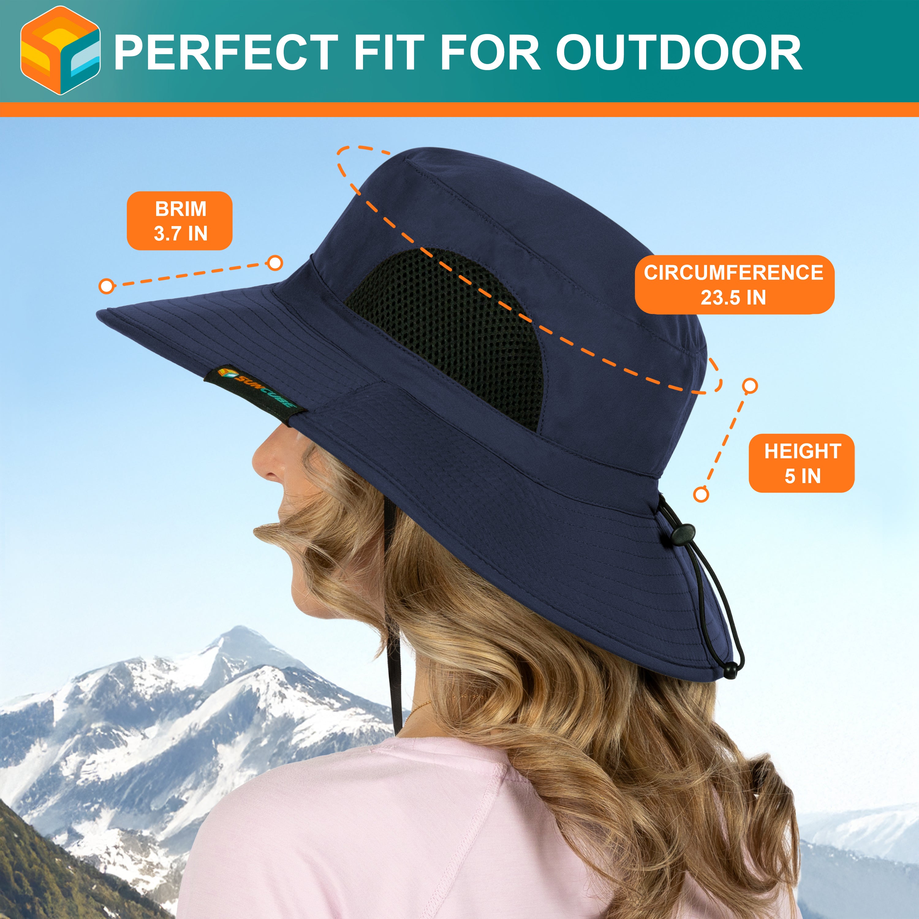 Unisex Wide Brim Sun Hat with Side Vent