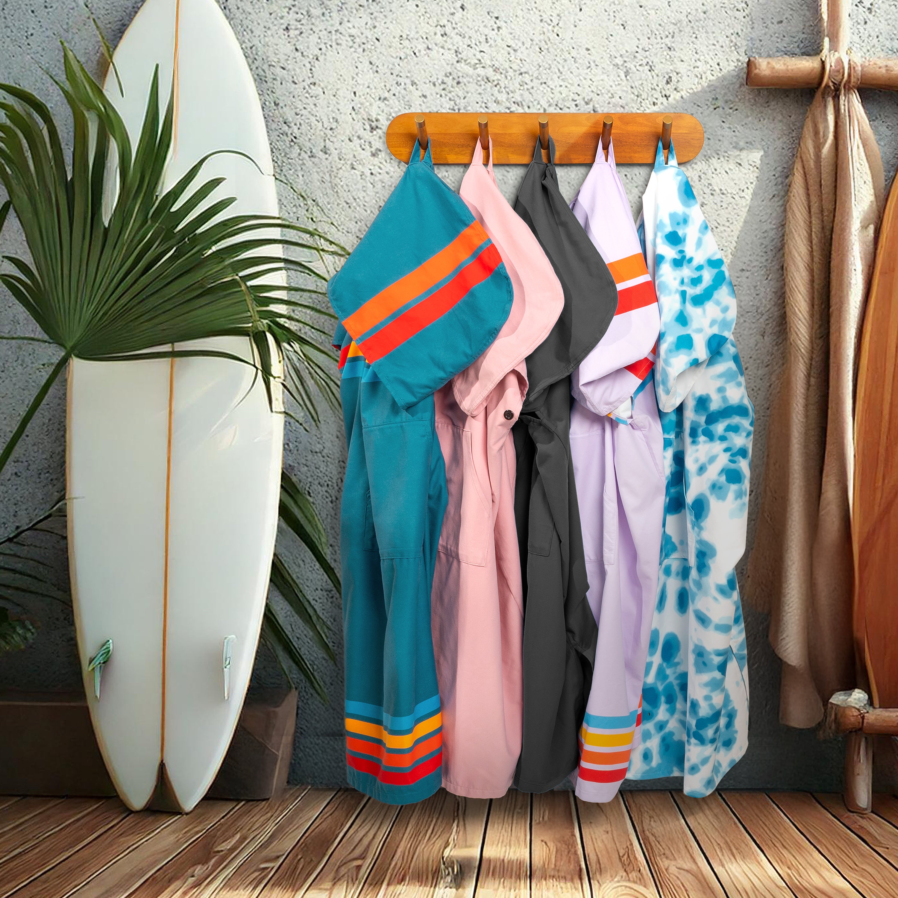 Surf Poncho Changing Robe with Hood, Microfiber - Adults