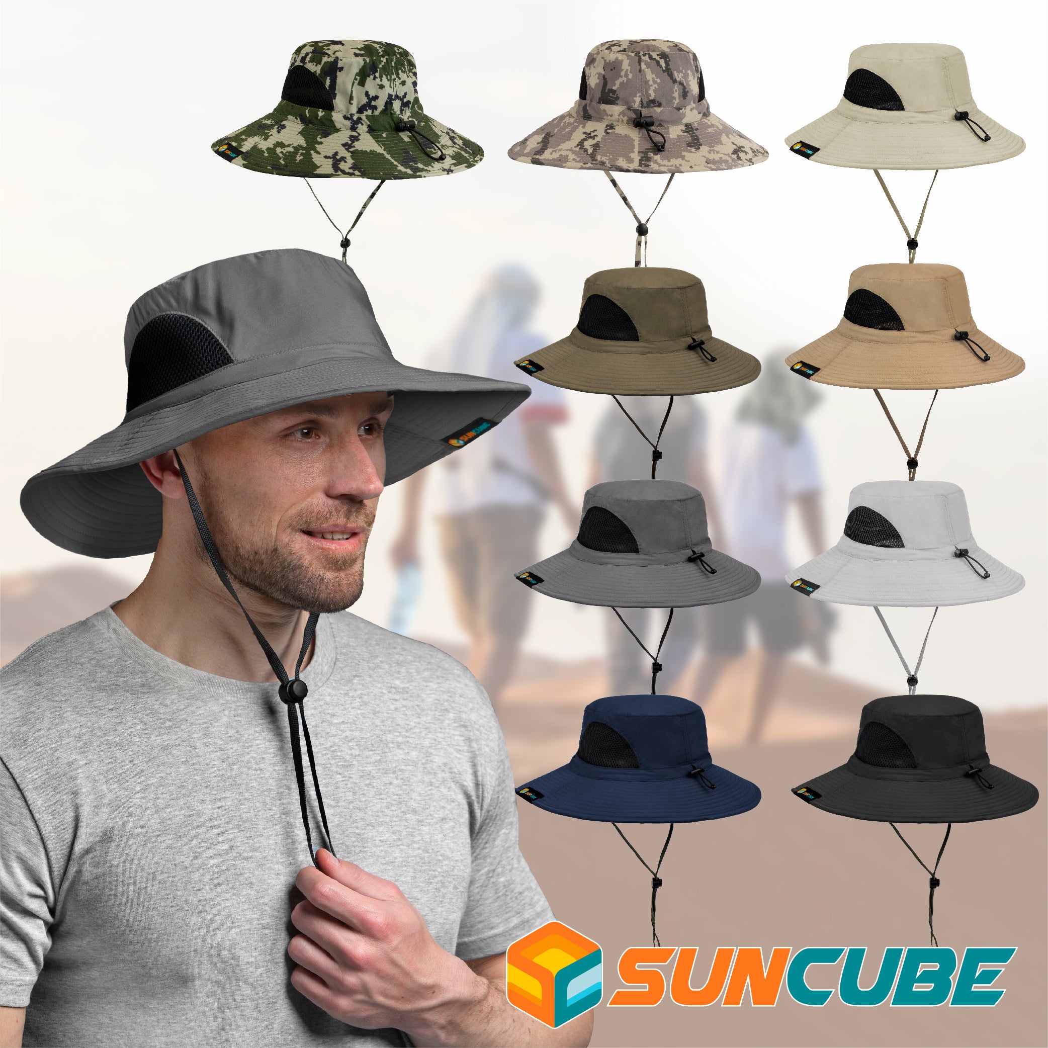 Unisex Wide Brim Sun Hat with Side Vent