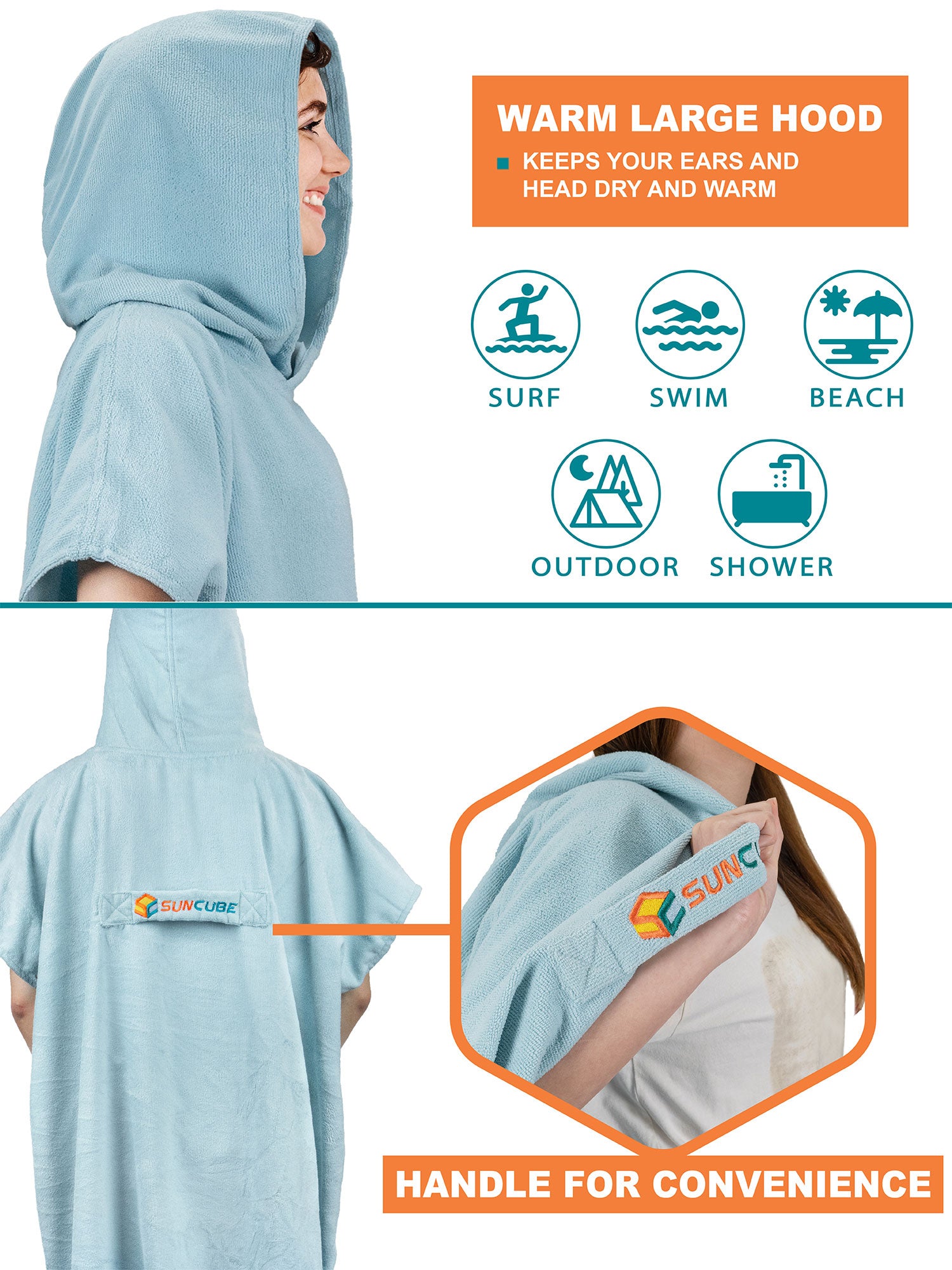 Surf Poncho Changing Robe with Hood - Adults