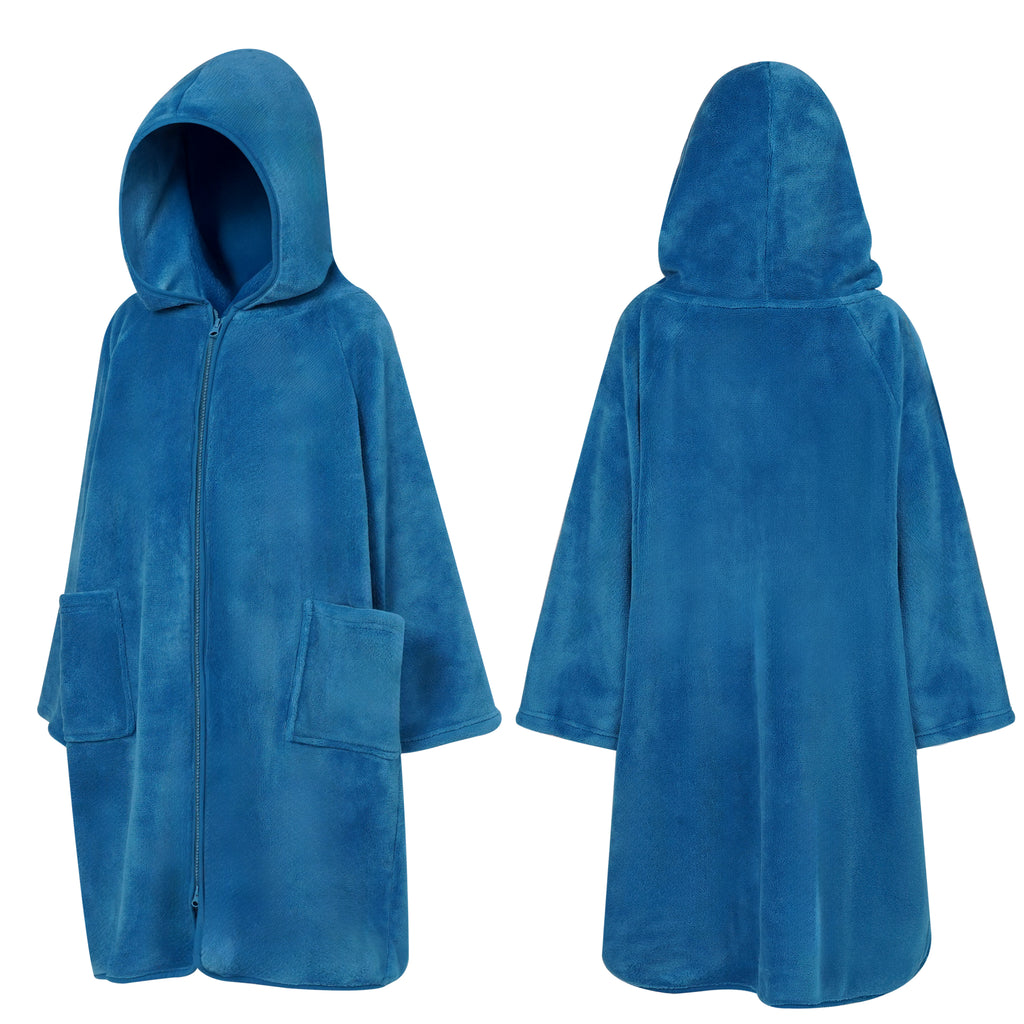 Teens Zippper Hooded Towel Robe