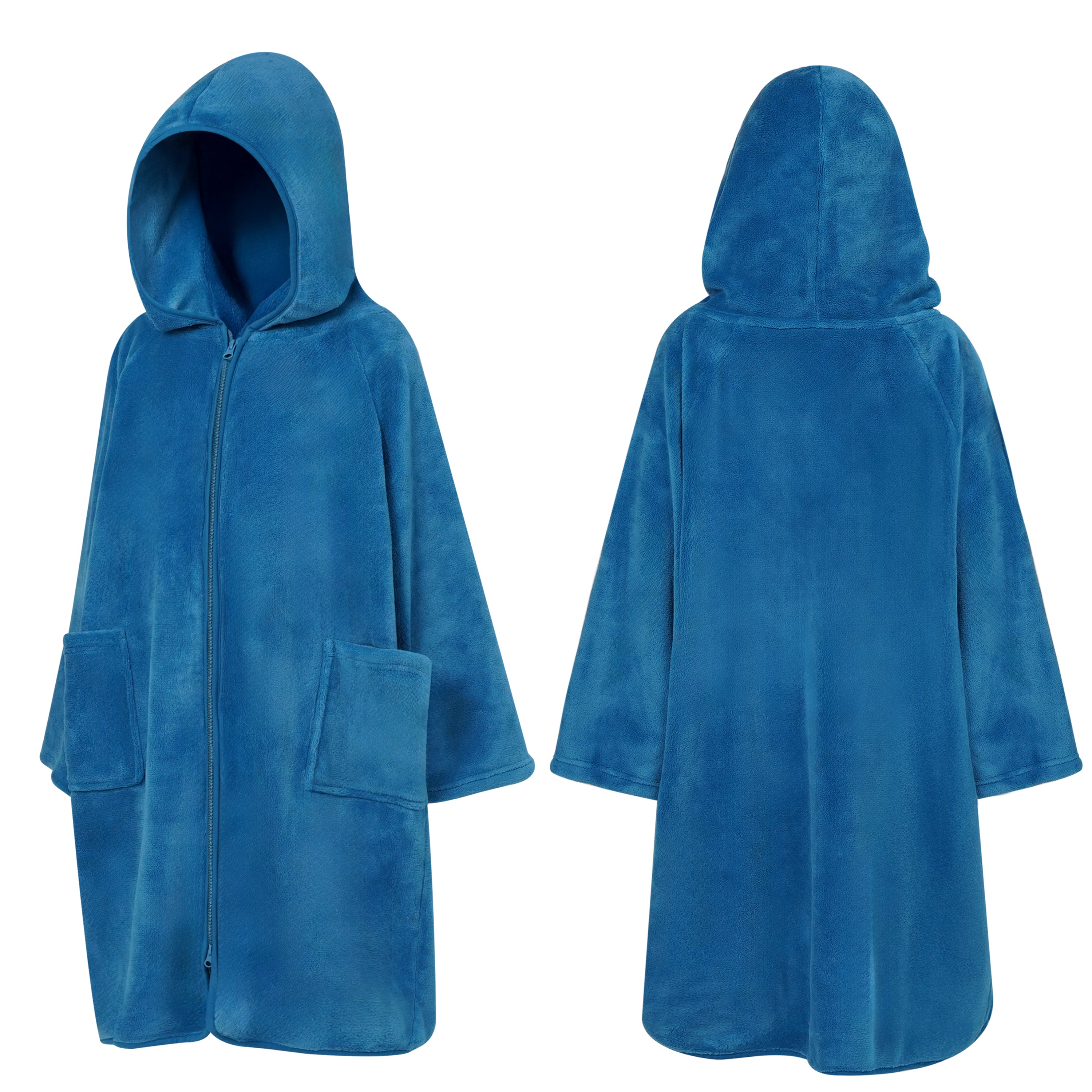 Teens Zippper Hooded Towel Robe