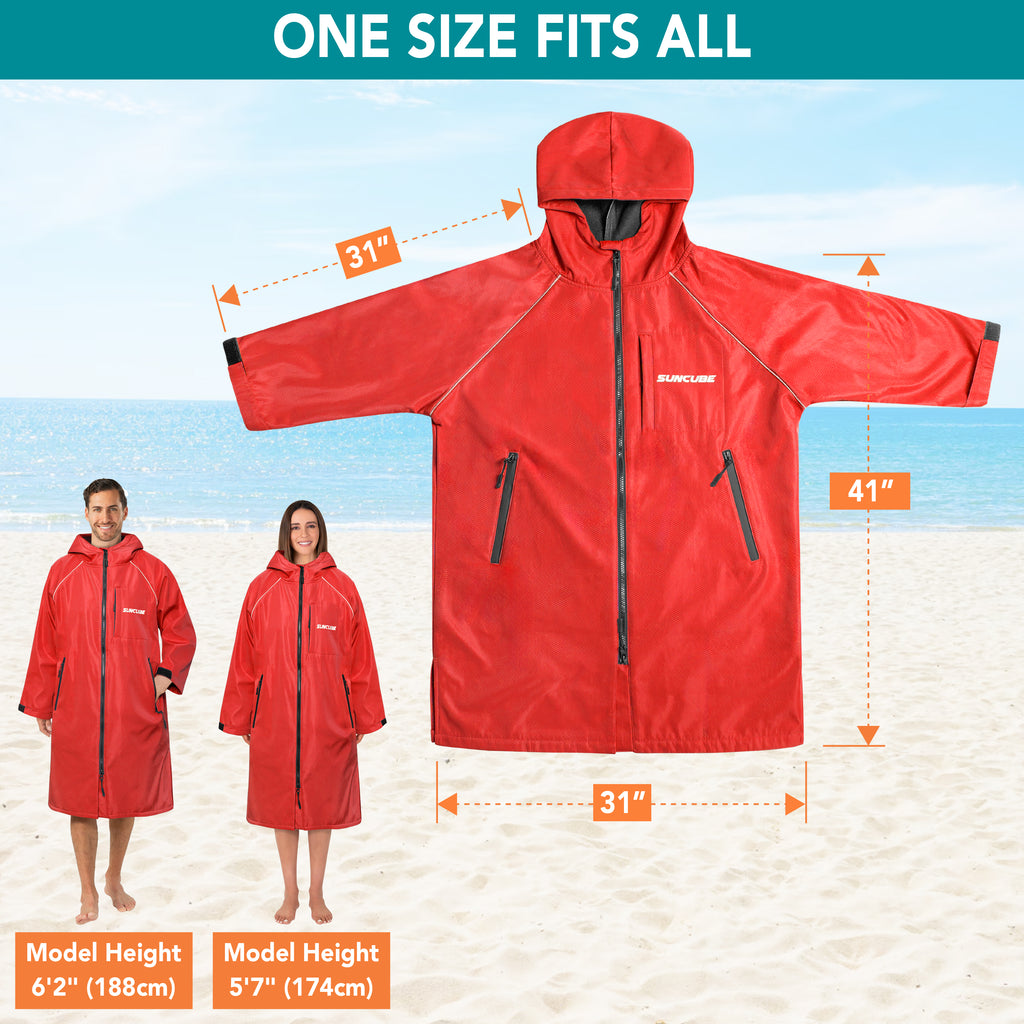 Unisex Hooded Swim Parka - Fleece, Adults