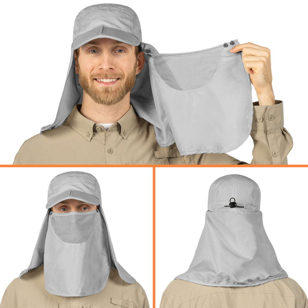Unisex Sun Cap with Neck Flap and Face Cover