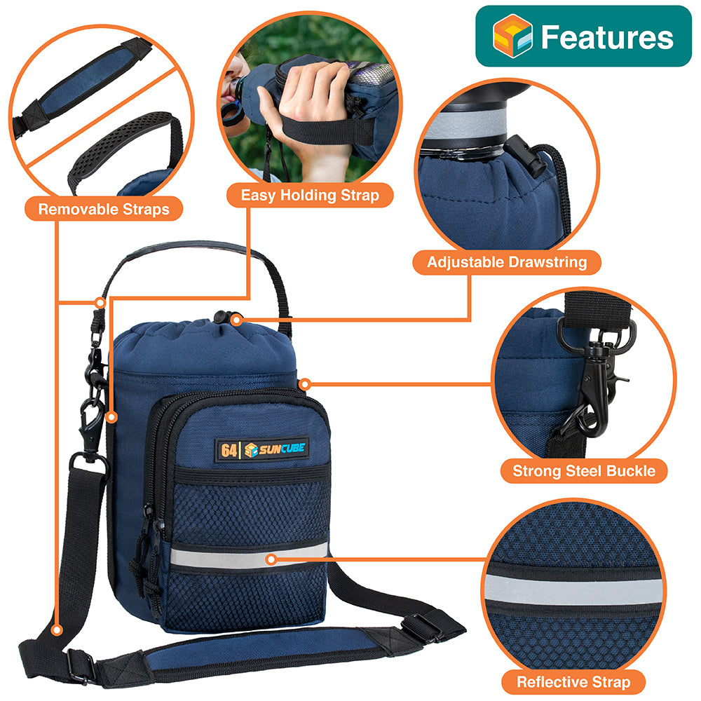 Insulated Water Bottle Carrier with Strap