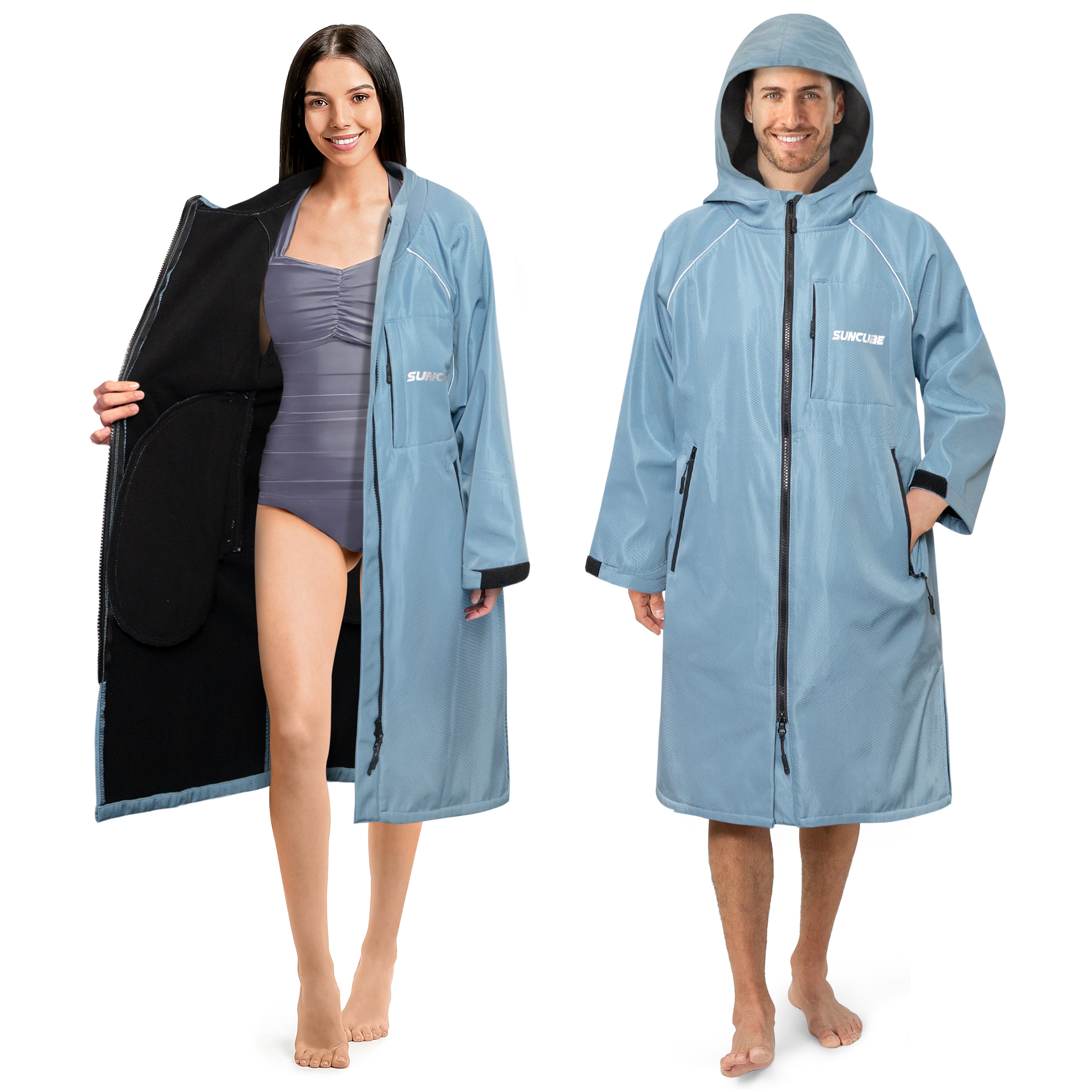 Unisex Hooded Swim Parka - Fleece, Adults