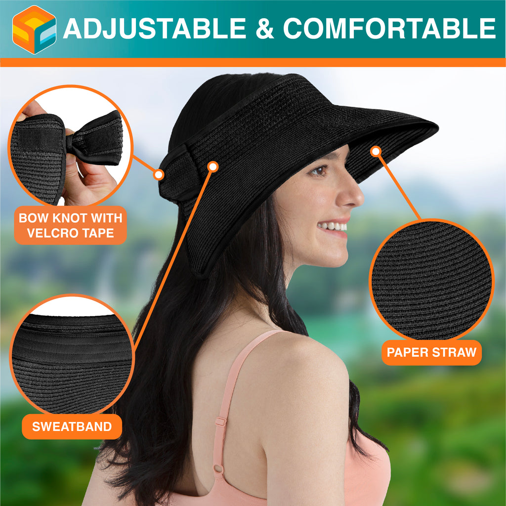 Women Wide Brim Sun Visor Hat