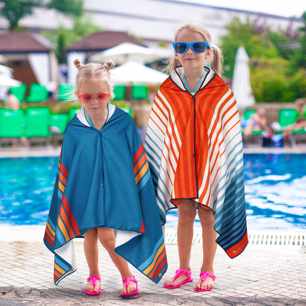 Kids Hooded Poncho Wrap Bath Towel