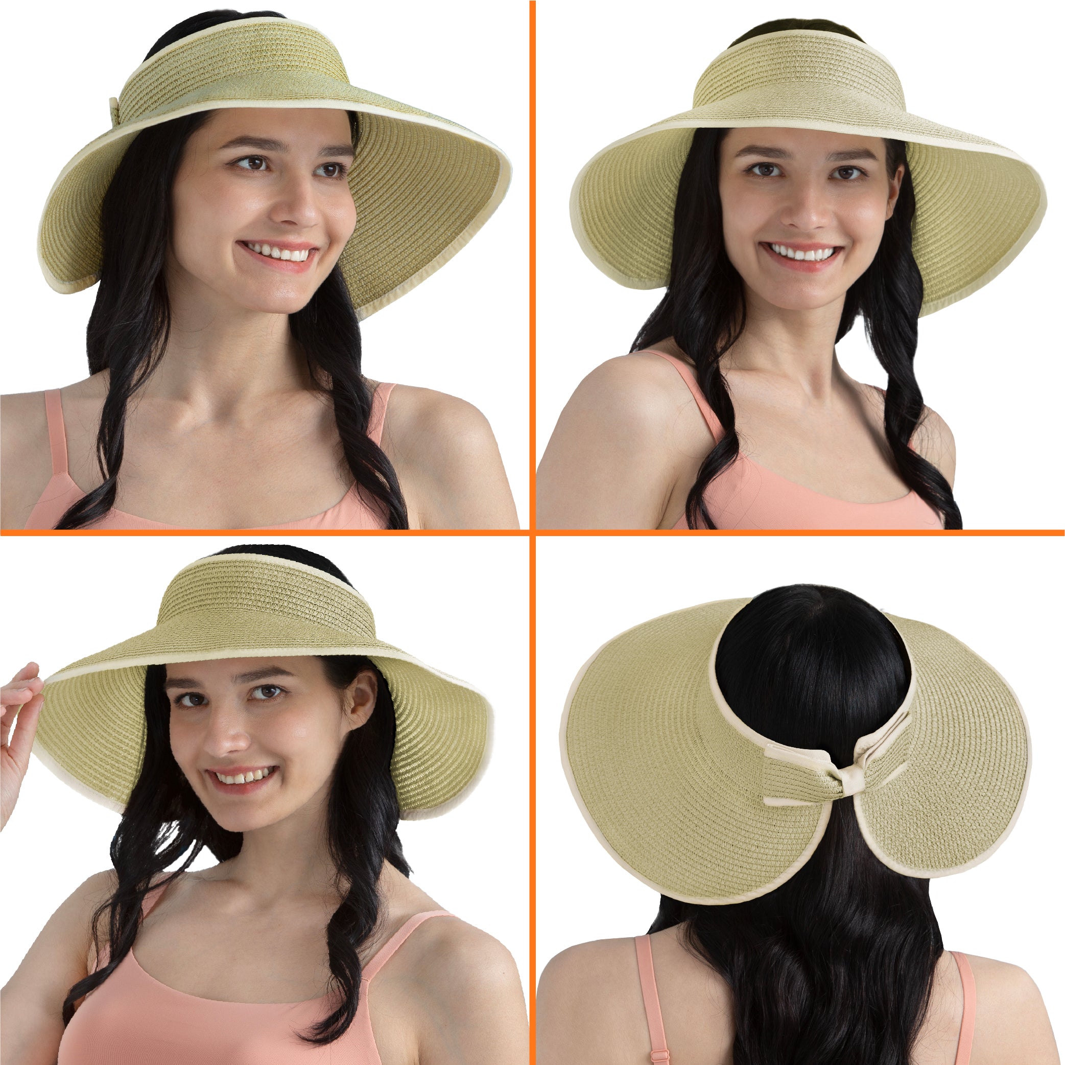 Women Wide Brim Sun Visor Hat
