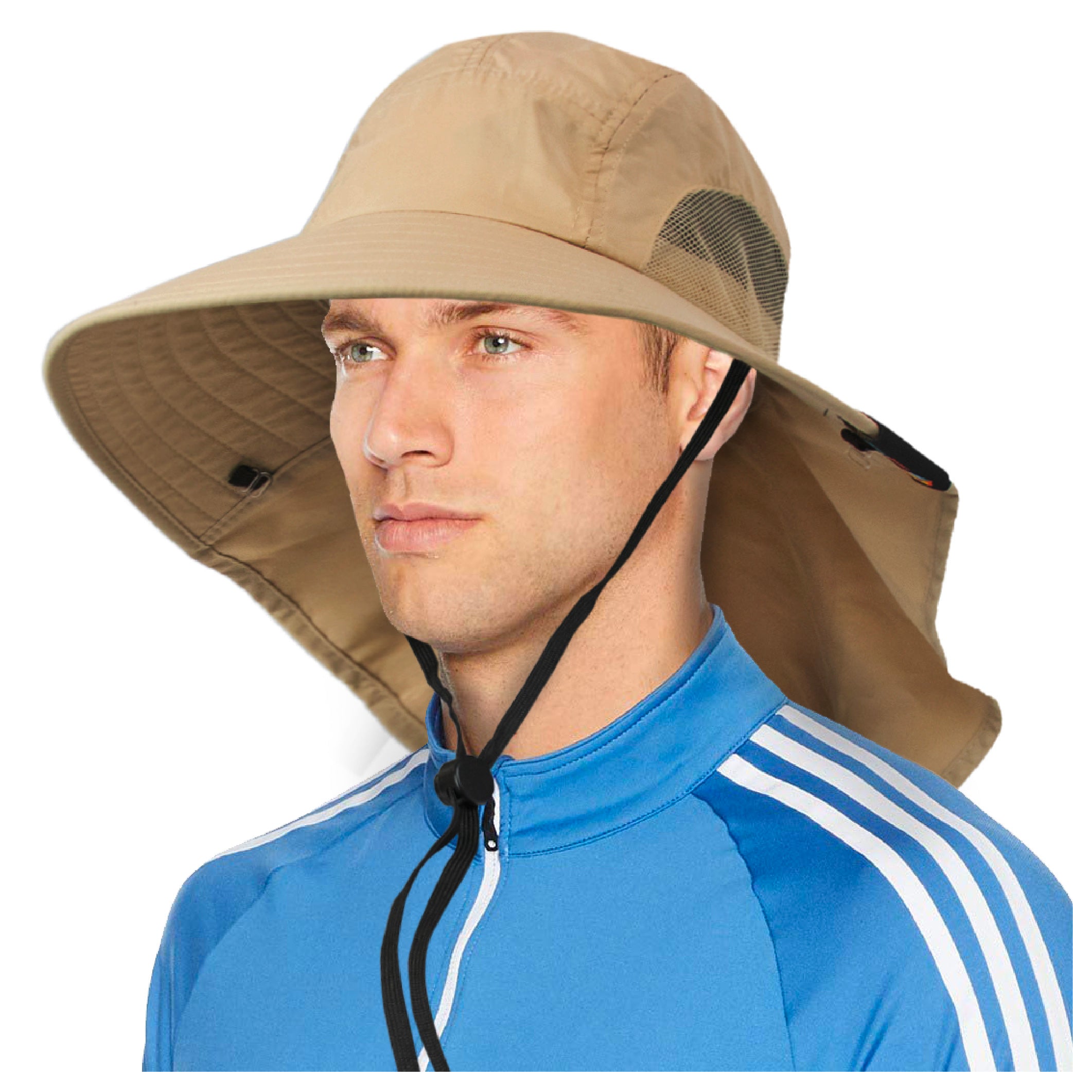 Unisex Wide Brim Sun Hat with Neck Cover