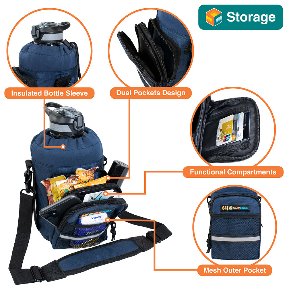 Insulated Water Bottle Carrier with Strap